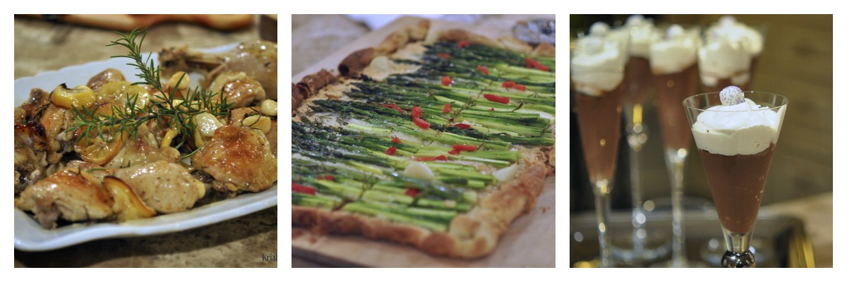 52 Sunday Suppers Menu 3: Roasted Chicken, Asparagus Tart & Chocolate Pudding