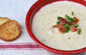 Baked Potato Slow Cooker Soup | theturquoisetable.com