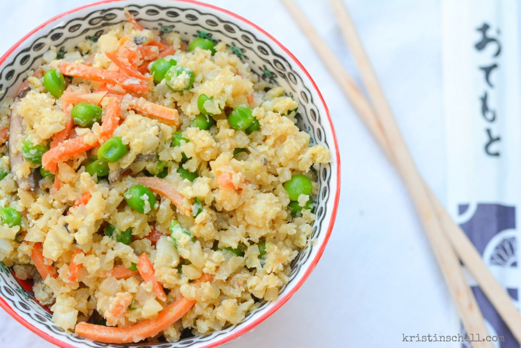 Delicious Cauliflower Stir Fry Rice -- all the flavor without any guilt. A healthy, yummy version of the Chinese food favorite | kristinschell.com