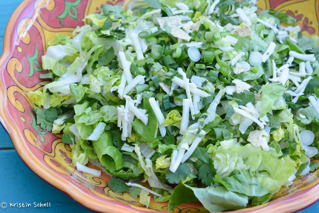 Mexican Caesar Salad with Creamy Avocado Dressing | kristinschell.com